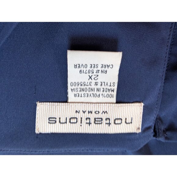 Notations Womens Plus Size 2X Sleeveless Navy Blue Blouse Top - Picture 5 of 7